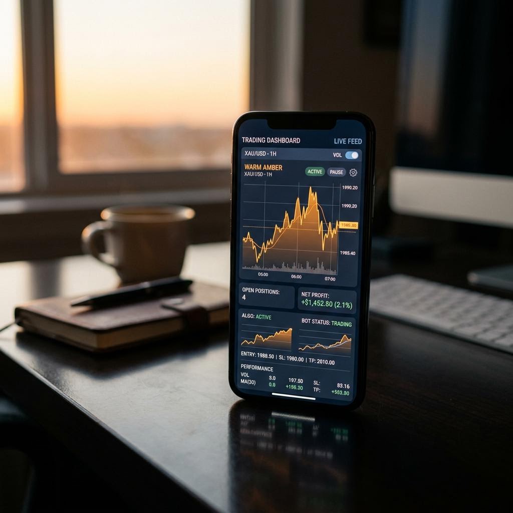 Bordexia automated crypto trading platform interface on a mobile device